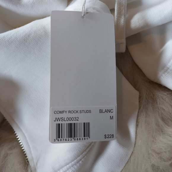 NWT Zadig & Voltaire Comfy Rock Studs Zip Up Hoodie Blanc - Picture 7 of 13